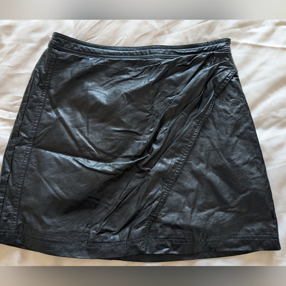 Free People Black Faux Leather Detail
